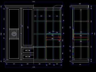 原创中国风大衣柜顶箱八仙柜CAD素材，原创大衣柜CAD图纸下载