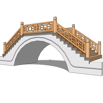 拱桥草图大师模型下载，sketchup拱桥模型分享