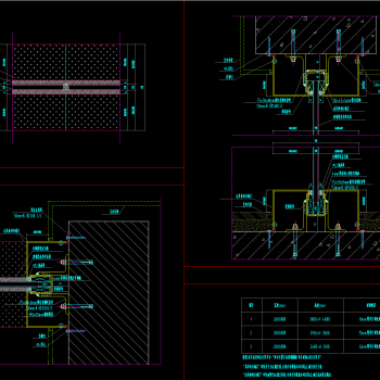 原创玻璃隔断安装节点图，隔断CAD施工图下载