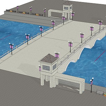 拱桥草图大师模型下载，sketchup拱桥模型分享