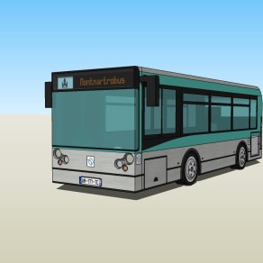 现代公交车草图大师模型，公交车sketchup模型