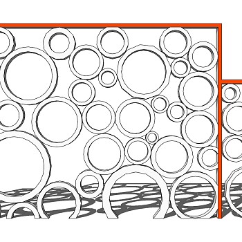 现代景观墙sketchup模型下载，景观墙草图大师模型