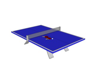 现代乒乓球桌sketchup模型，乒乓球桌草图大师模型下载