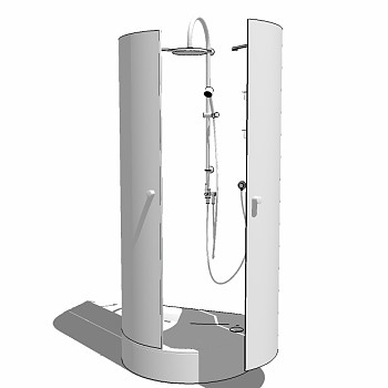现代淋浴间草图大师模型，淋浴房sketchup模型下载
