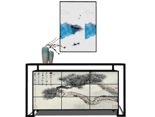 新中式柜子草图大师模型，柜子sketchup模型下载