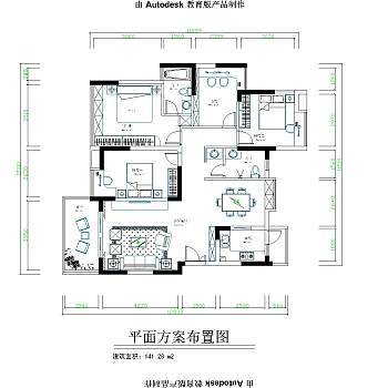 简约风格家居CAD施工图，效果图，户型图下载