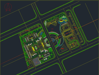 各式小区规划绿化CAD平面图库，小区景观免费图纸下载