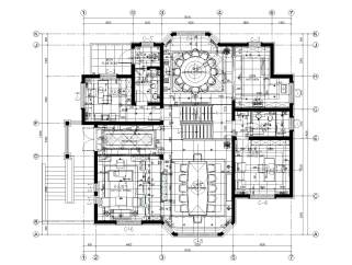 简欧池州两层别墅CAD施工图下载