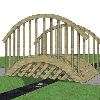 拱桥草图大师模型下载，sketchup拱桥模型分享