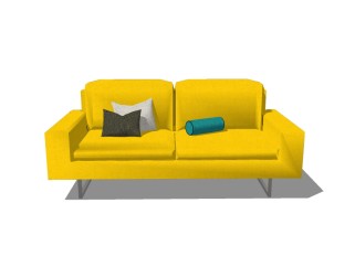 现代简约双人沙发SU模型下载，沙发草图大师模型