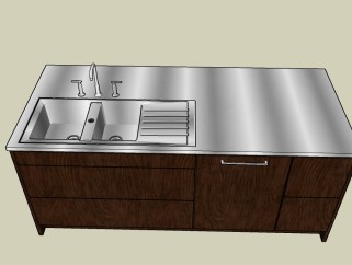 厨房水槽草图大师模型，厨具sketchup模型下载