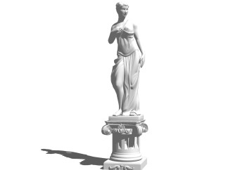 欧式女神雕塑su模型,摆件草图大师模型下载