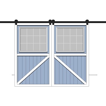 谷仓门草图大师模型，谷仓门SU模型下载