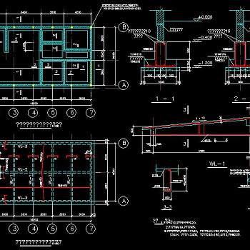 独立别墅户型建筑施工图，别墅CAD建筑图纸下载