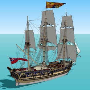 欧式帆船草图大师模型，帆船sketchup模型