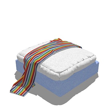 布艺坐垫摆件草图大师模型,现代装饰品su模型下载