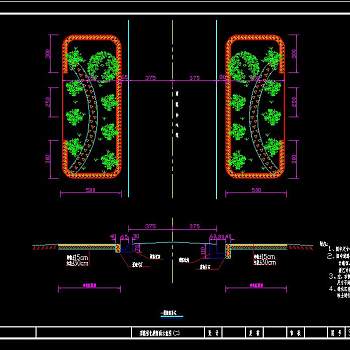 公路两侧绿化施工图，绿化带CAD施工方案
