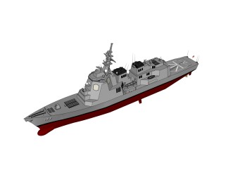 现代日本DDG-177爱宕号驱逐舰su模型下载，驱逐舰草图大师模型