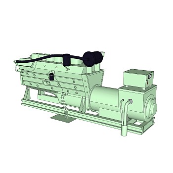 现代燃气发电机草图大师模型，燃气发电机sketchup模型下载