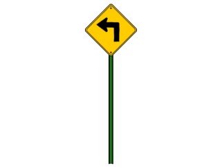现代向左转弯道路交通标志牌su模型下载、向左转弯道路交通标志牌草图大师模型下载