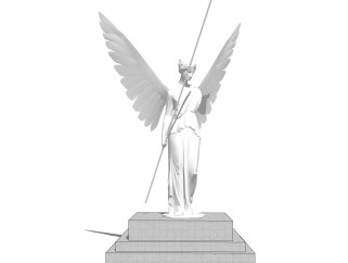 米迦勒天使雕塑su模型,摆件草图大师模型下载