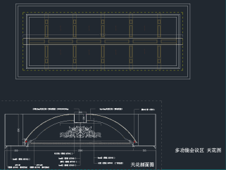 天花护墙雕花线条标准cad图库，线条CAD施工图纸下载