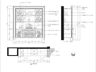 别墅酒柜CAD图纸设计详图