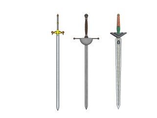 宝剑组合skp模型下载，宝剑SU模型免费下载