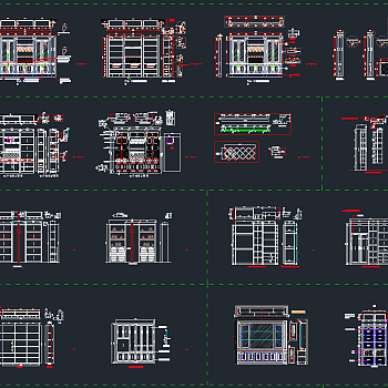 原创整木酒柜衣柜配件柜门柜体CAD图库，酒柜CAD图纸下载