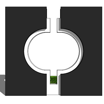 中式景观墙sketchup模型下载，景观墙草图大师模型