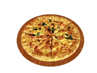 现代披萨食物免费su模型，食品草圖大師模型下載
