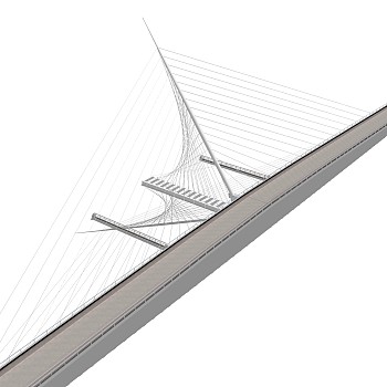 斜拉桥草图大师模型下载，斜拉桥sketchup模型分享