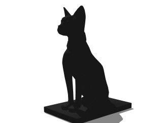 现代黑猫雕塑免费su模型,摆件草图大师模型下载