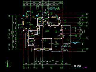 独栋别墅建筑施工图，别墅CAD工程图纸下载