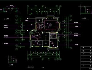 现代三层别墅CAD施工图，别墅工程设计图下载
