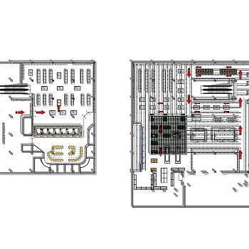 现代商场超市内部结构设计草图大师模型，超市布局sketchup模型免费下载