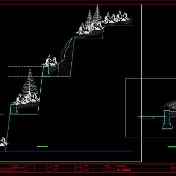 路道路绿化设计施工图，道路绿化CAD图纸方案