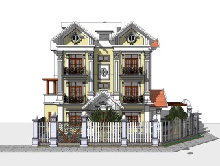 欧式别墅SU模型，别墅SKP模型下载