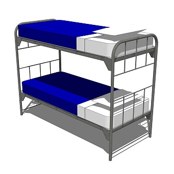 高低床铺草图大师模型，儿童床SU模型下载