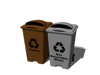现代环卫垃圾桶su模型免费下载，垃圾桶草图大师模型