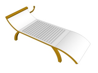 现代躺椅草图大师模型，白色椅子su模型下载