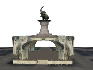 五象喷泉雕塑su模型下载、喷泉雕塑草图大师模型下载