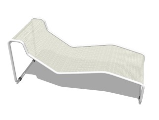 现代躺椅草图大师模型，白色简约躺椅su模型下载