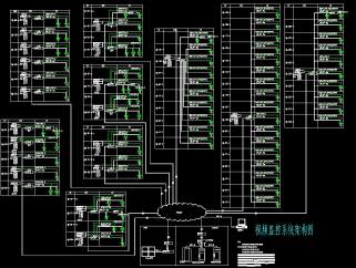 原创购物广场弱电CAD系统图，购物广场弱电CAD图纸下载