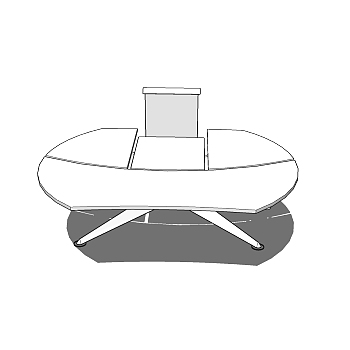    现代 简约办公桌草图大师模型，办公桌sketchup模型下载