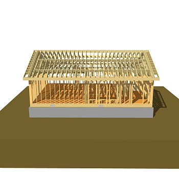 现代木屋草图大师模型，木屋SKB文件下载