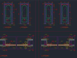 原创CAD欧式实木门型结构施工图，实木门图库设计施工图纸下载