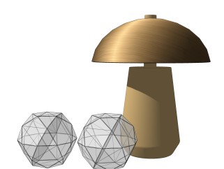 简约蘑菇台灯草图大师模型，轻奢台灯效果图su模型下载