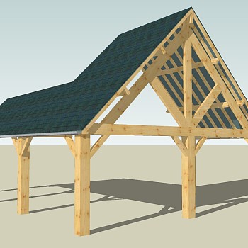 现代廊架草图大师模型，廊架sketchup模型下载