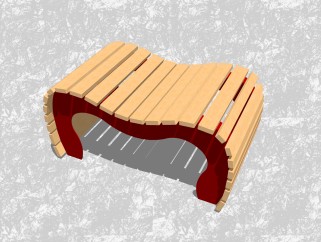 现代实木镂空凳子su模型，凳子草图大师模型下载